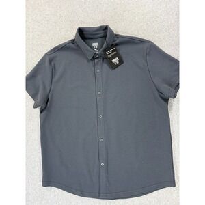 NWT Under 5'10 Performance Short Sleeve Button Down Shirt (Men's XL) Charcoal